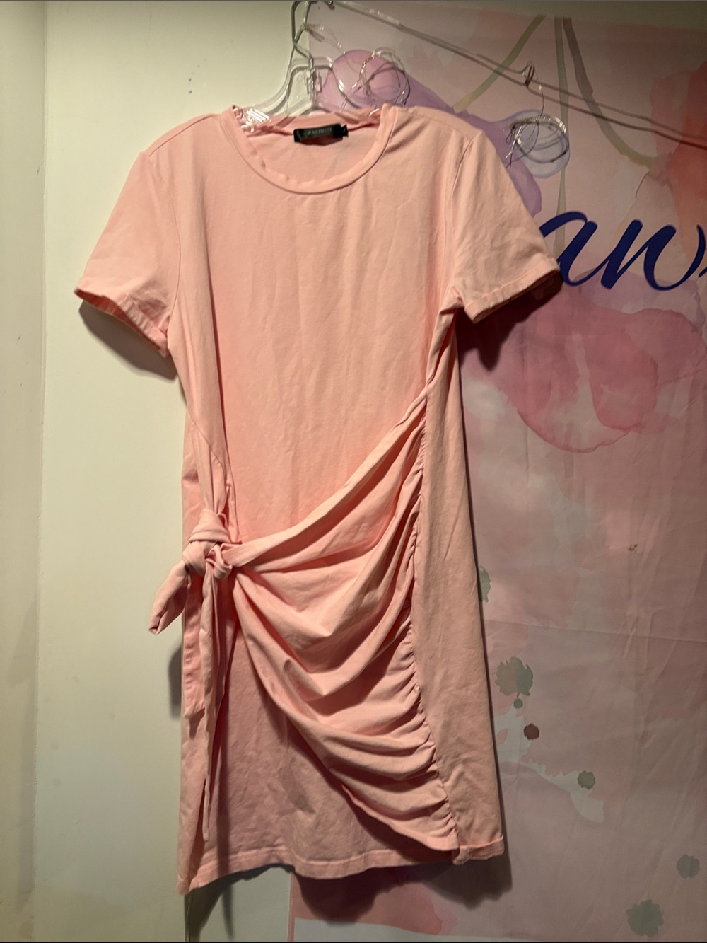 Source Unknown Light Pink Midi Dress with Side Tie